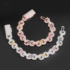 Rainbow Baguette Link Bracelet – Moissanite & 925 Silver