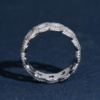 Cuban Link Eternity Ring — Moissanite, 925 Silver