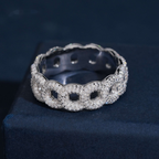 Cuban Link Eternity Ring — Moissanite, 925 Silver