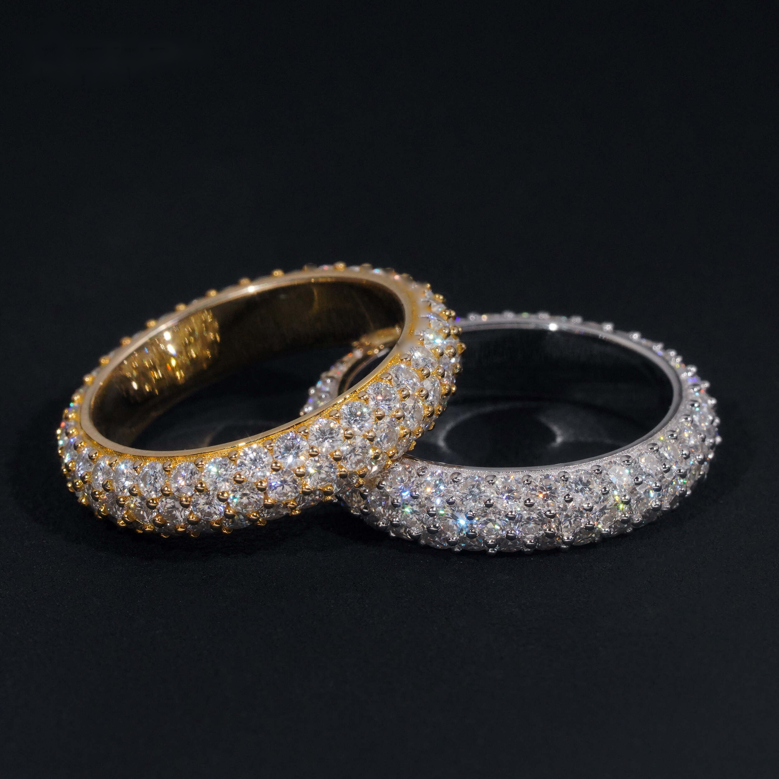 Domed Pavé Band — Moissanite, 925 Silver