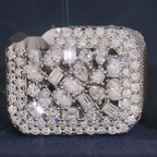 Mixed-Cut Cluster Ring — Moissanite, 925 Silver