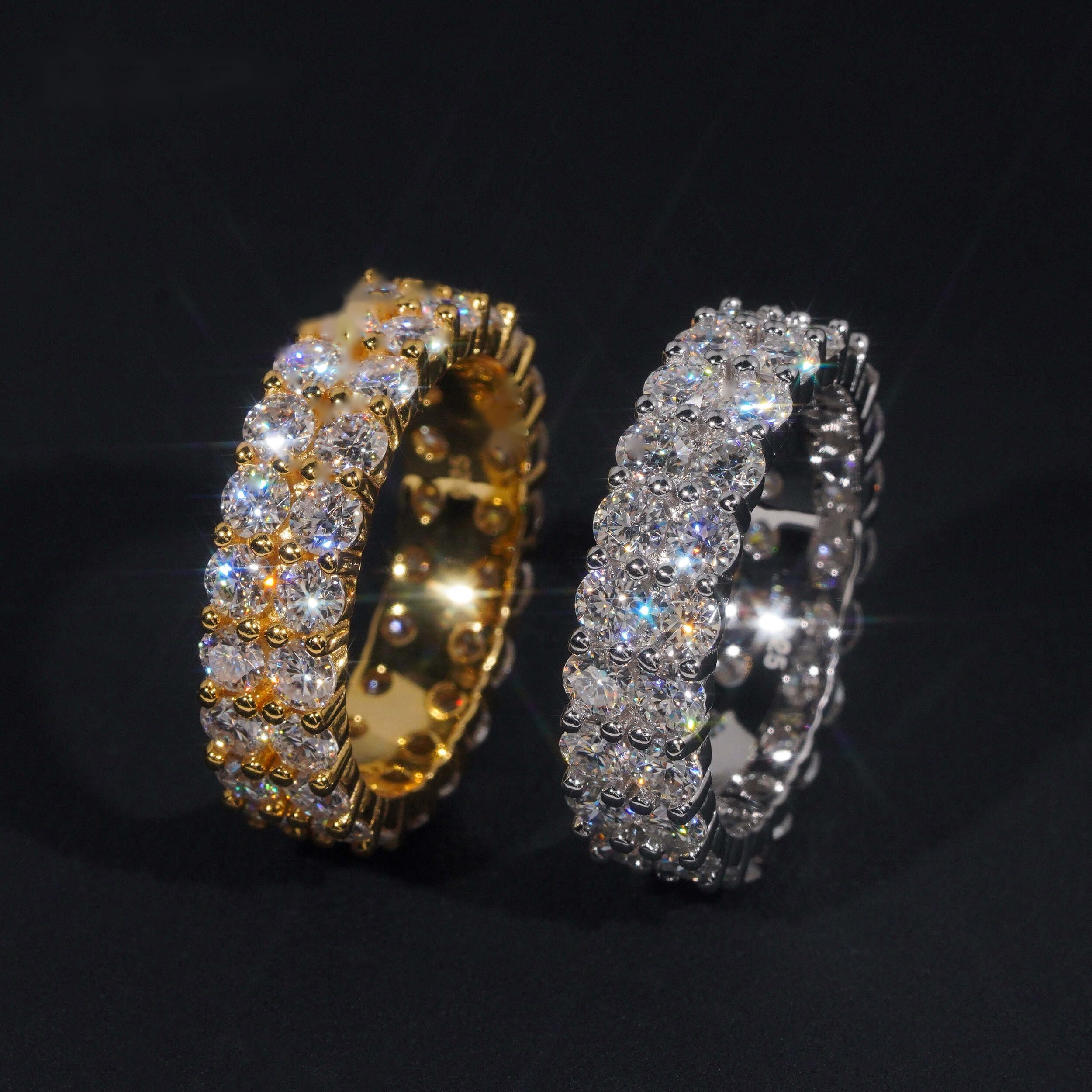 Two-Row Prong Eternity Band — Moissanite, 925 Silver