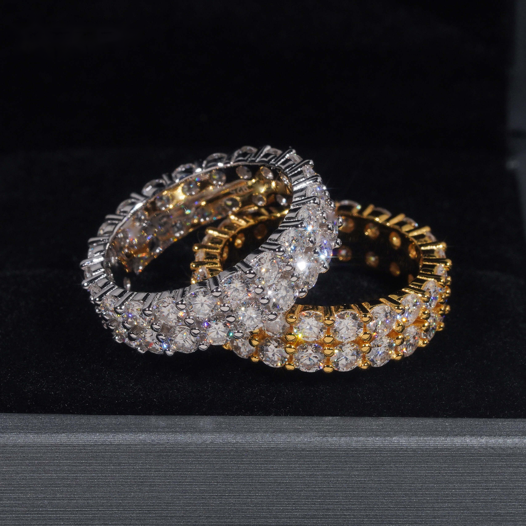 Two-Row Prong Eternity Band — Moissanite, 925 Silver