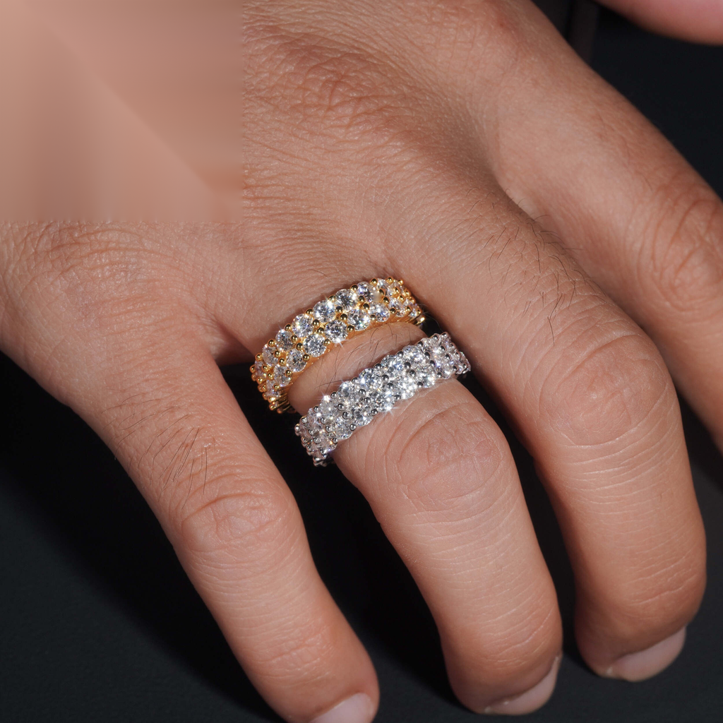 Two-Row Prong Eternity Band — Moissanite, 925 Silver