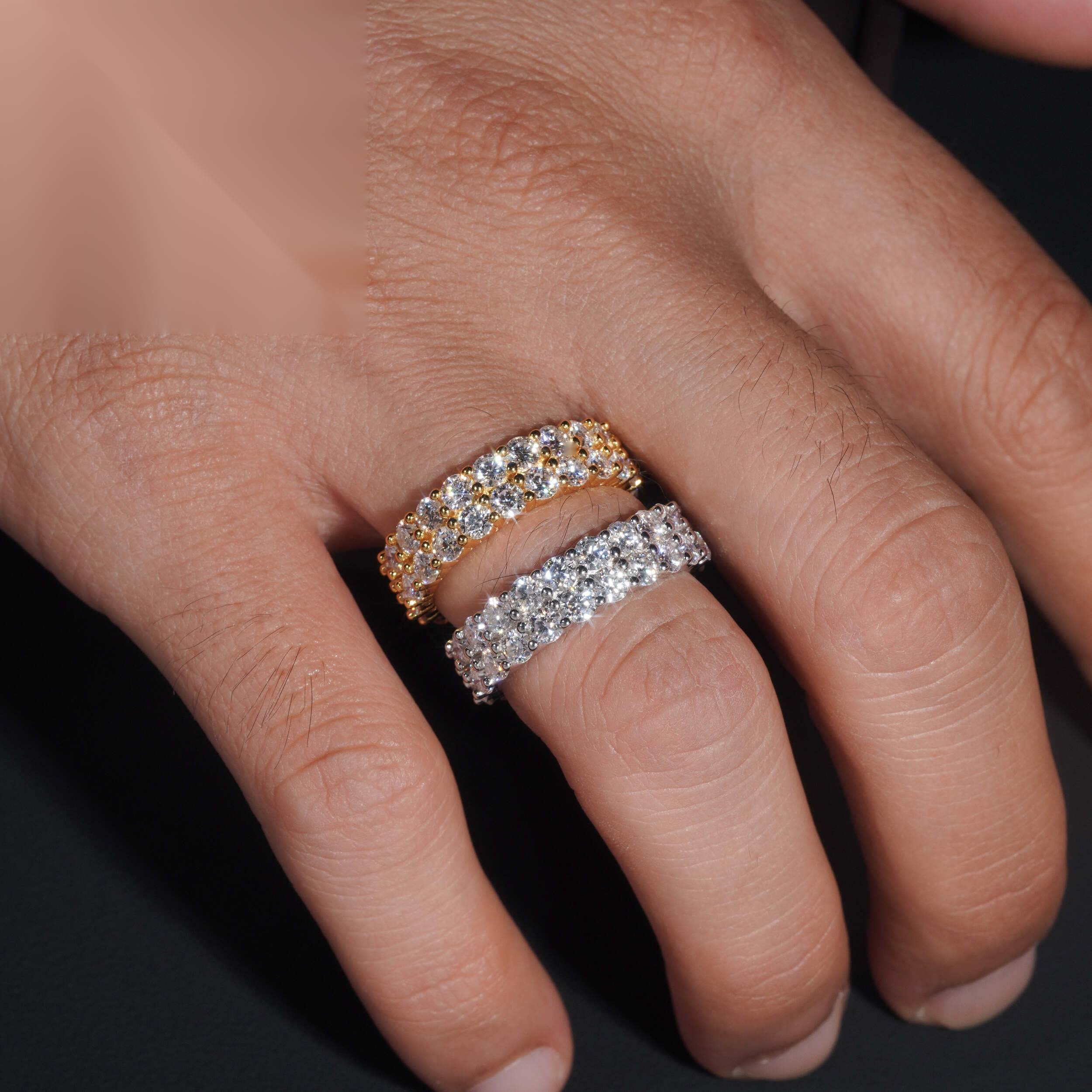 Two-Row Prong Eternity Band — Moissanite, 925 Silver