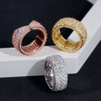 Three-Row Pavé Eternity Band — Moissanite, 925 Silver