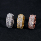 Three-Row Pavé Eternity Band — Moissanite, 925 Silver