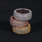 Three-Row Pavé Eternity Band — Moissanite, 925 Silver