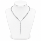 Pear Cut Lariat Necklace — Moissanite, 925 Silver