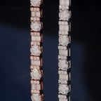 Round & Baguette Tennis Bracelet — Moissanite, 925 Silver