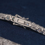 Round & Baguette Tennis Bracelet — Moissanite, 925 Silver