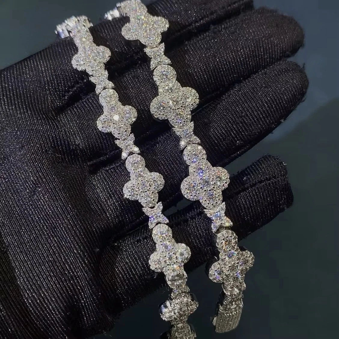 Cluster Bracelet Moissanite S925 + Rhodium