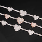 3mm Heart Bracelet, Moissanite, 925 Silver | FAZE Jewelry