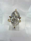 14kt Gold Engagement Ring 2.49ct Marquise Cut Lab Grown Diamond CVD D Color