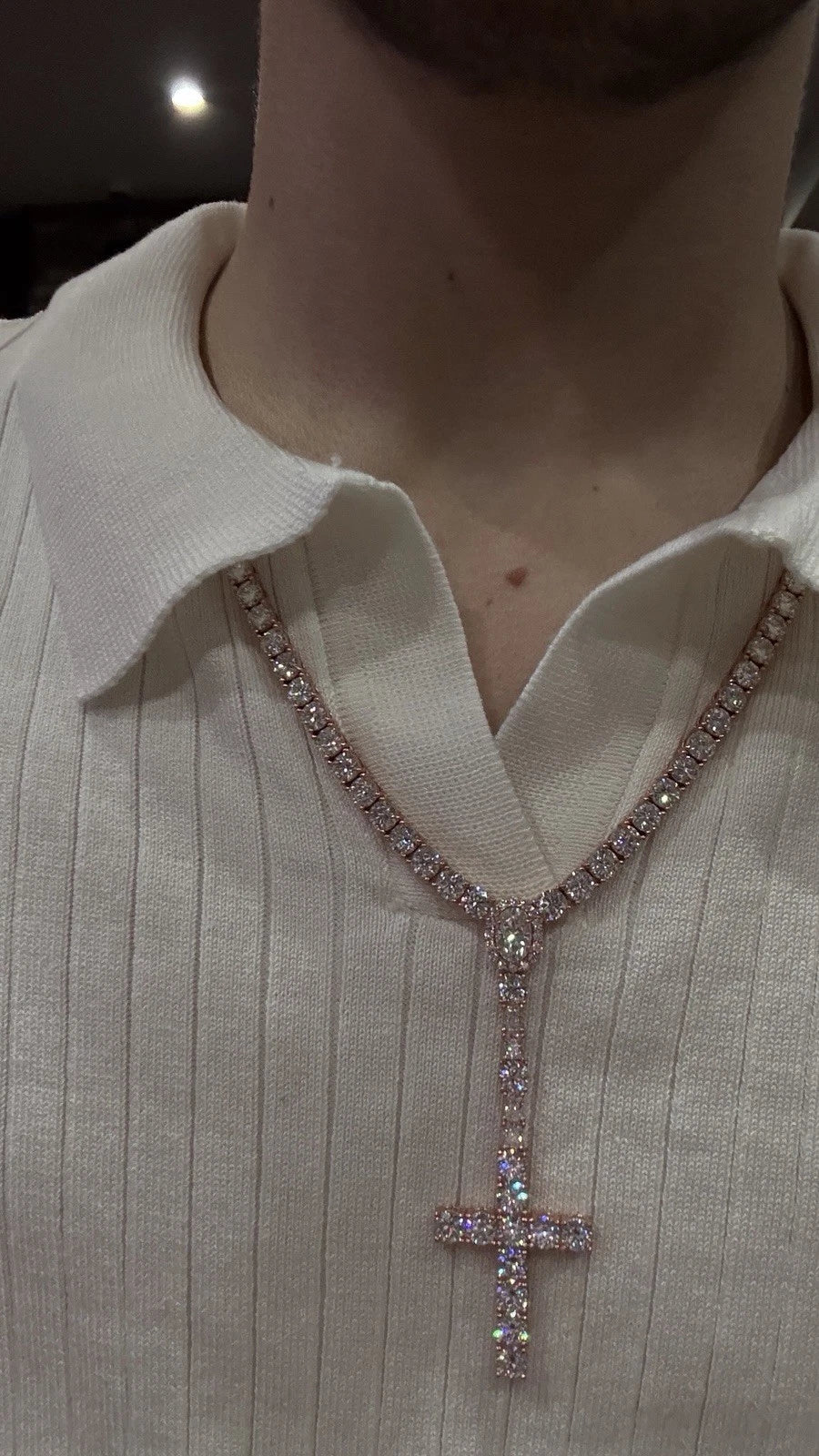 5MM Rosary Moissanite S925 + Rhodium