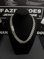17mm Cuban Chain Baguette Setting, Moissanite, 925 Silver | FAZE Jewelry