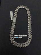 17mm Cuban Chain Baguette Setting, Moissanite, 925 Silver | FAZE Jewelry
