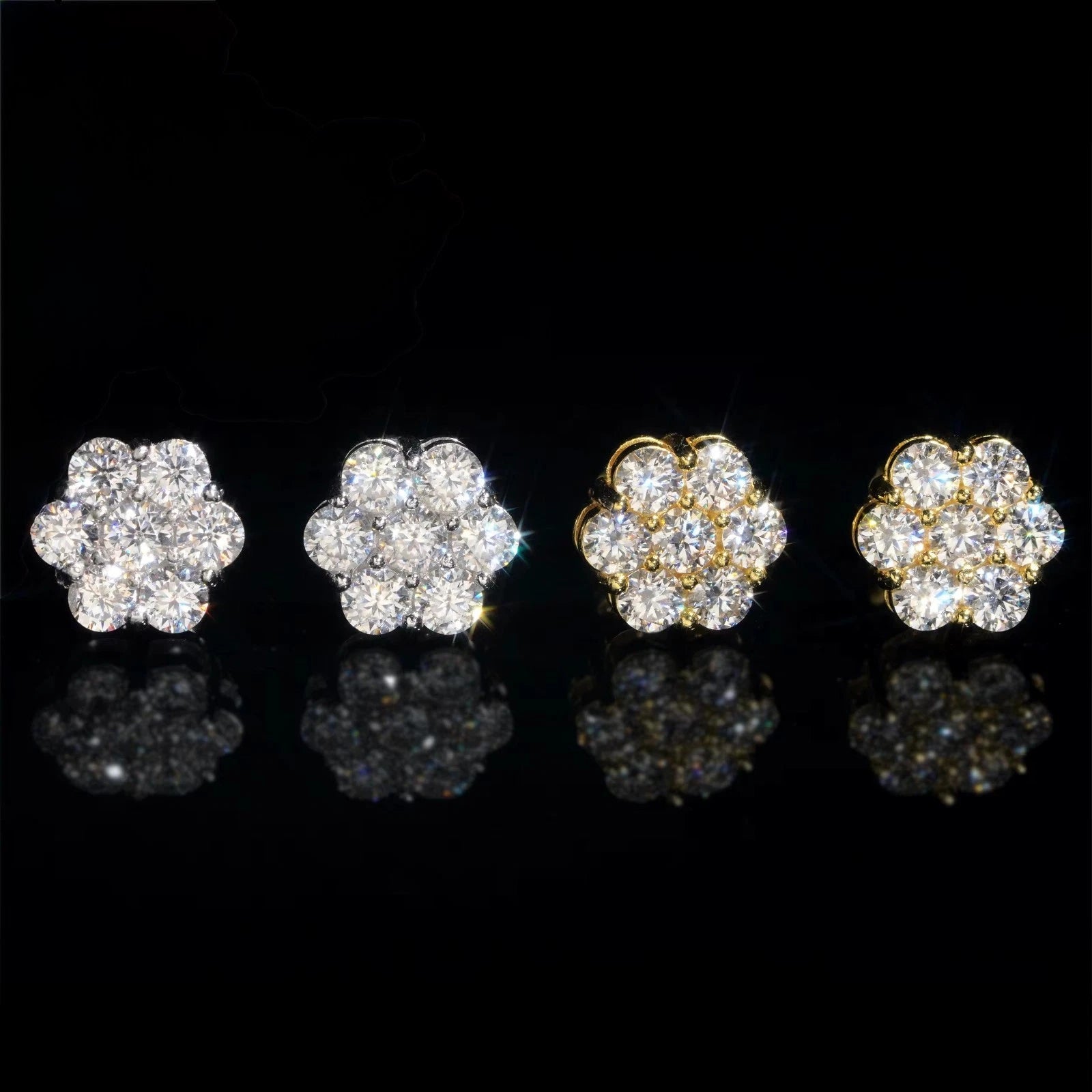 8MM Moissanite S925 Flower Earrings