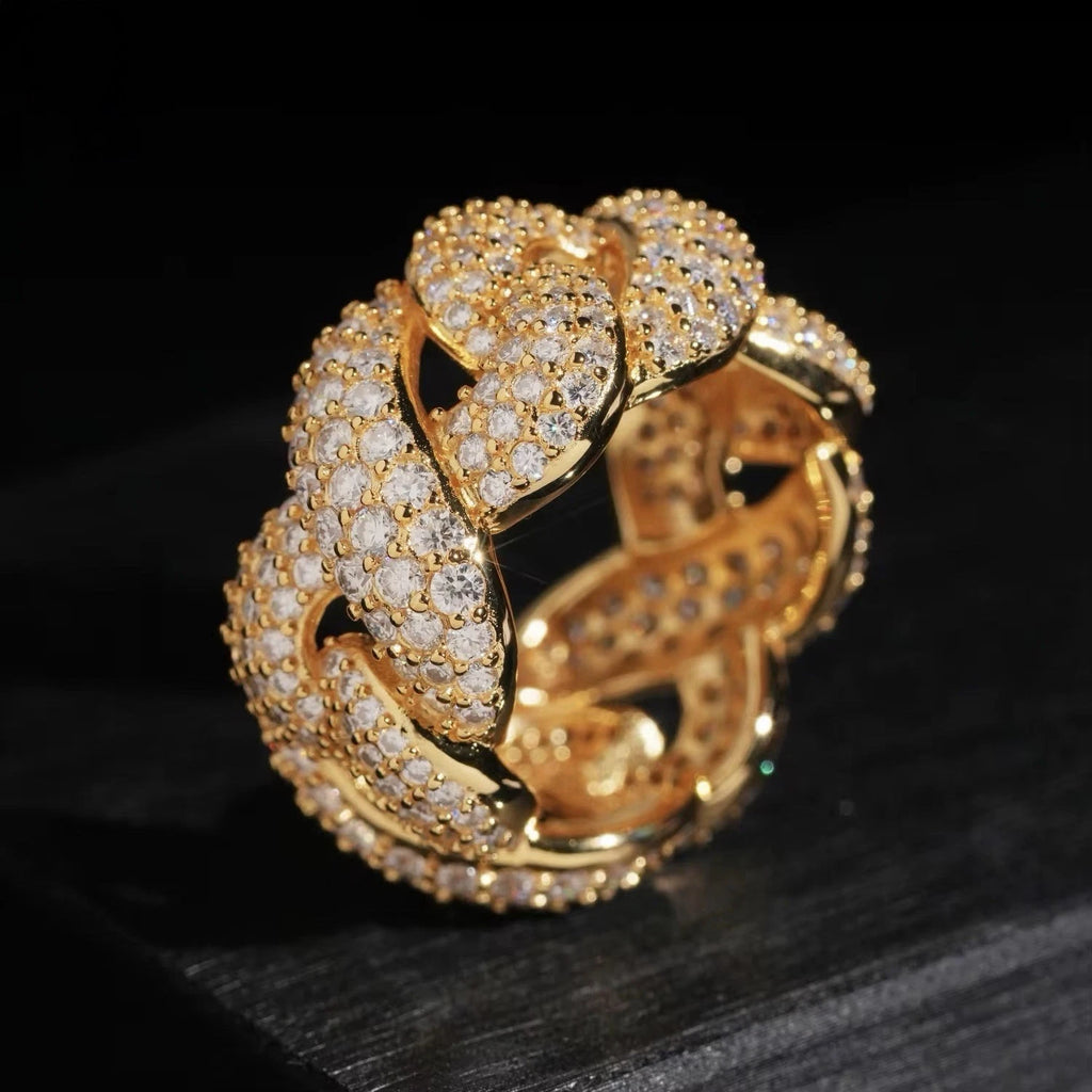 Cuban Link Ring Moissanite S925 + Rhodium