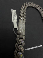 17mm Cuban Chain Baguette Setting, Moissanite, 925 Silver | FAZE Jewelry