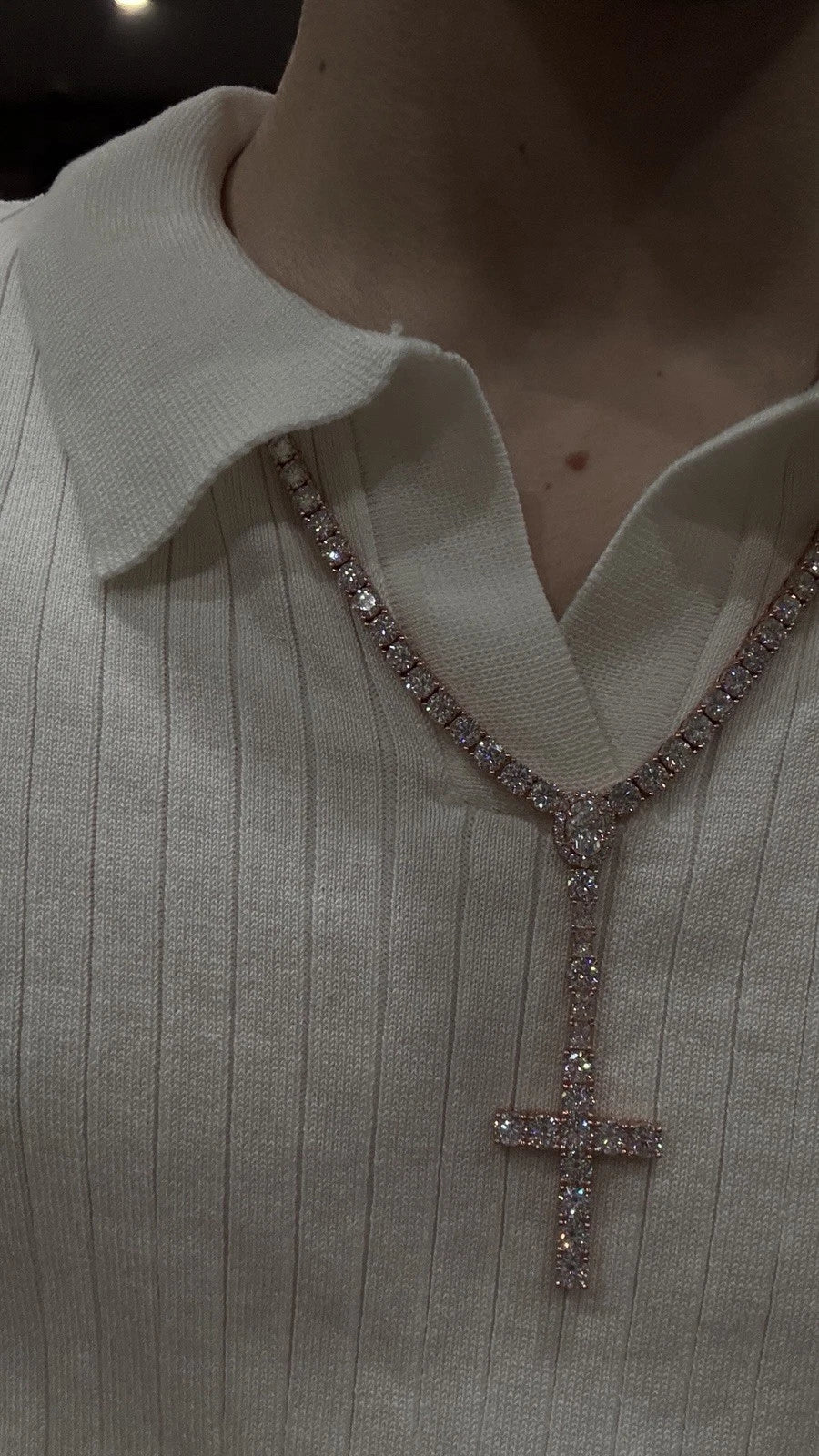 5MM Rosary Moissanite S925 + Rhodium