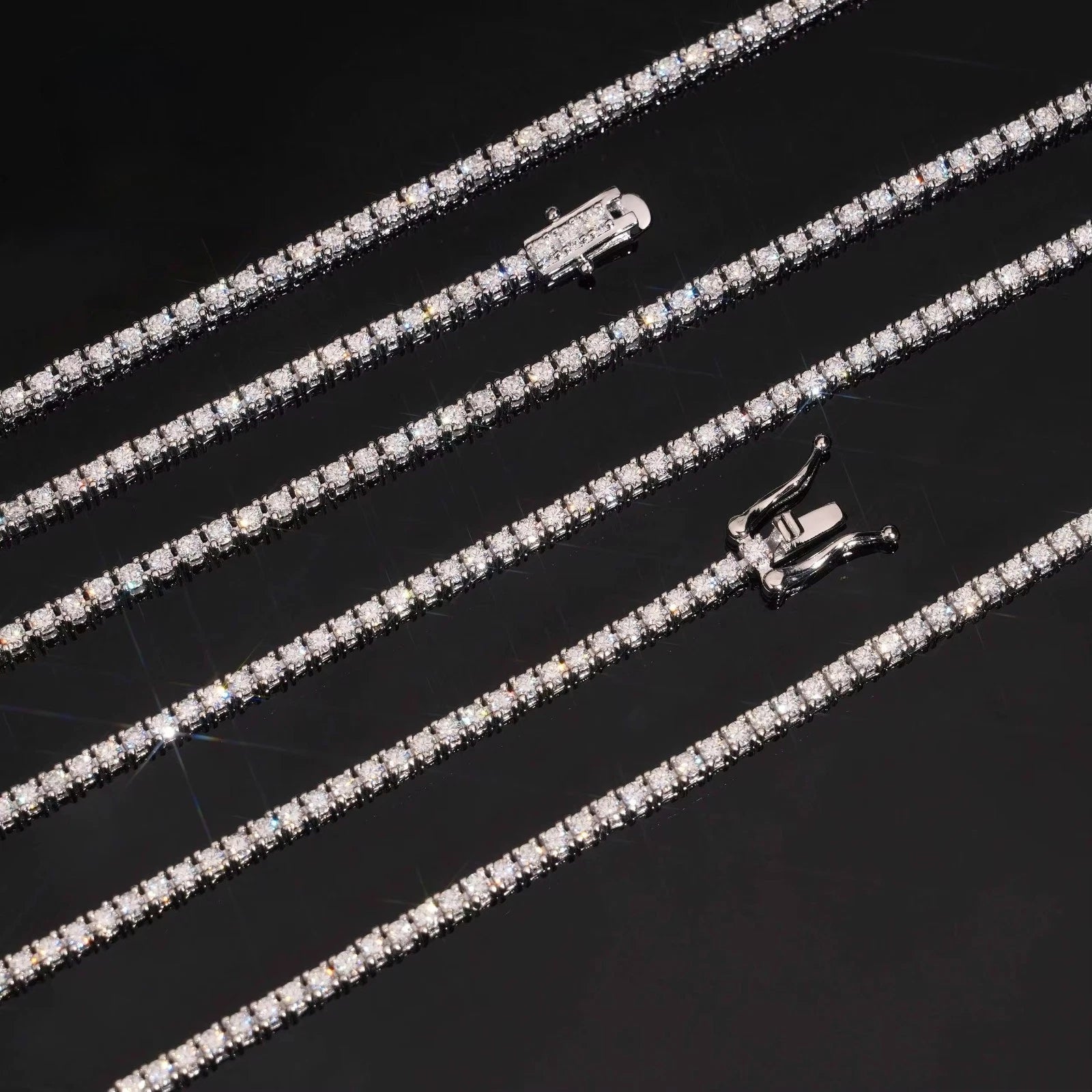 2MM Tennis Chain Moissanite S925 + Rhodium