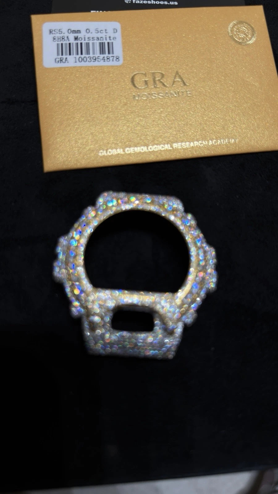 GShock Bezel Two Tone Gold Moissanite + S925