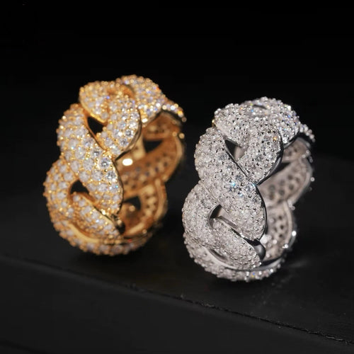 Cuban Link Ring — Moissanite, 925 Silver