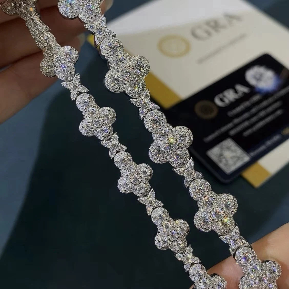 Cluster Bracelet Moissanite S925 + Rhodium