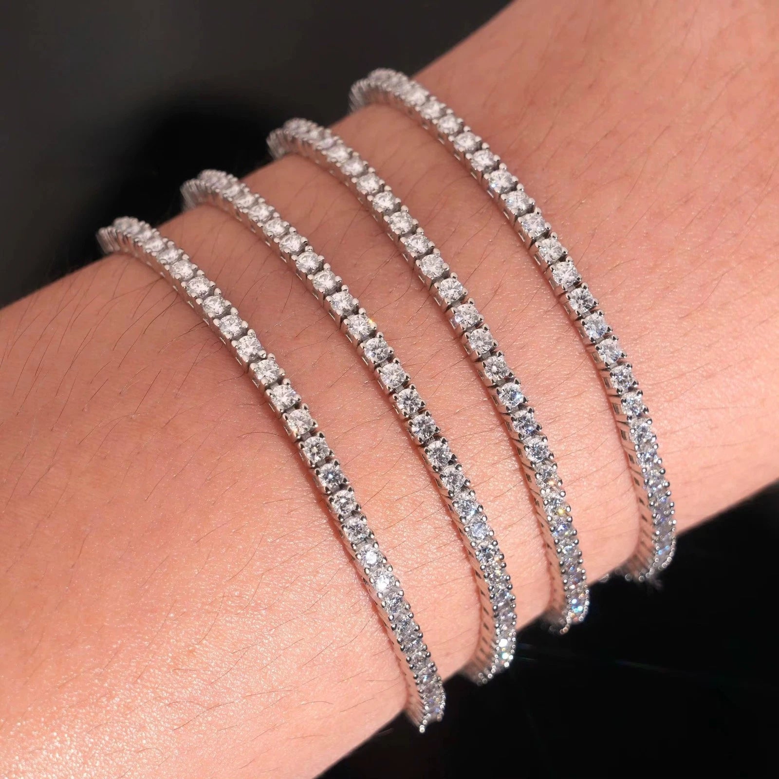 2MM Tennis Chain Moissanite S925 + Rhodium