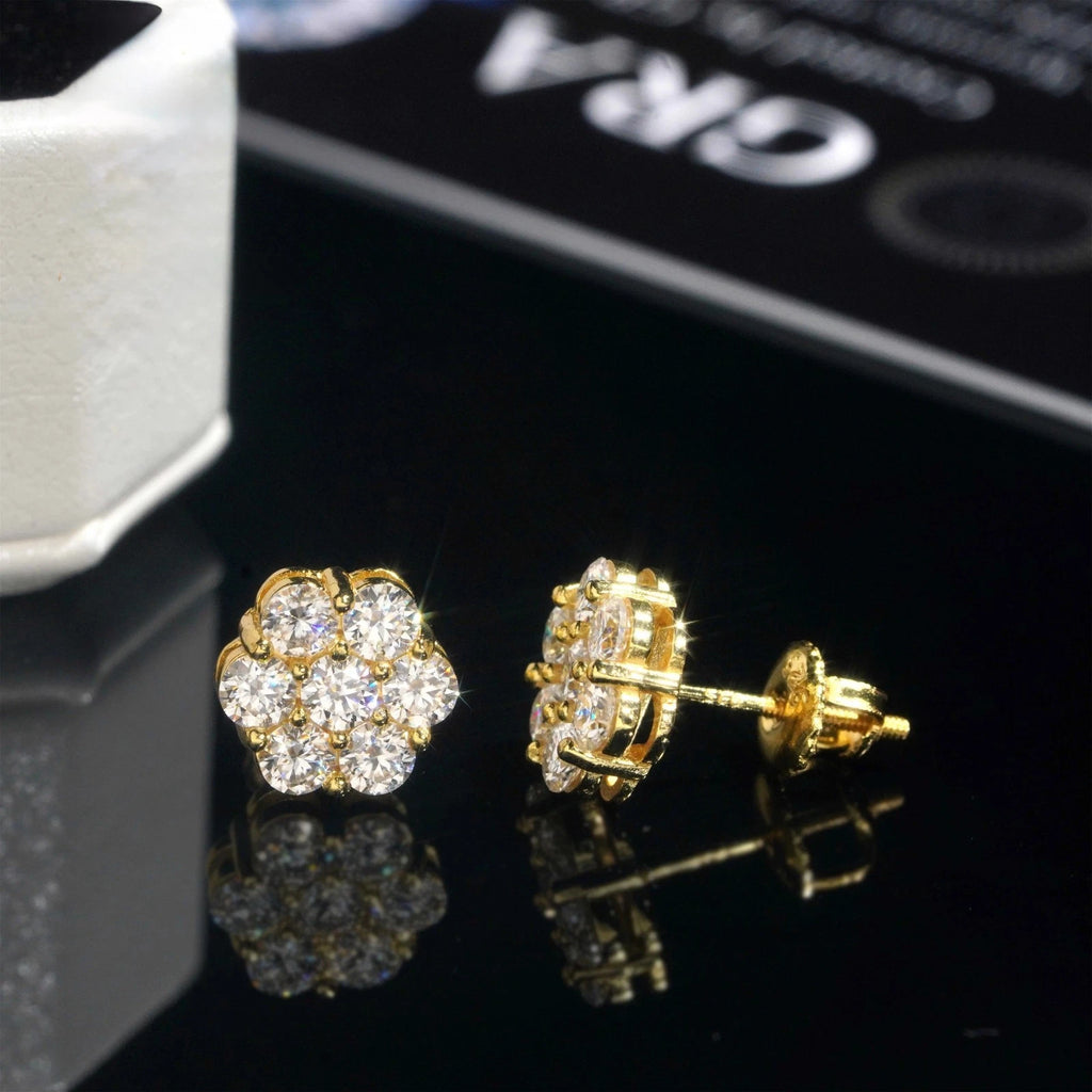 8MM Moissanite S925 Flower Earrings