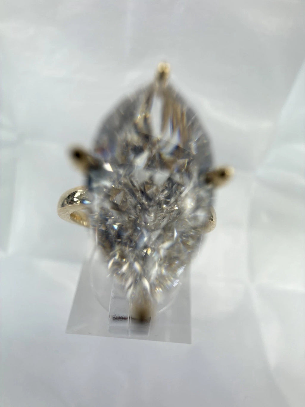 14kt Gold Engagement Ring 2.49ct Marquise Cut Lab Grown Diamond CVD D Color