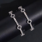 Clover Black Bracelet, Moissanite, 925 Silver | FAZE Jewelry