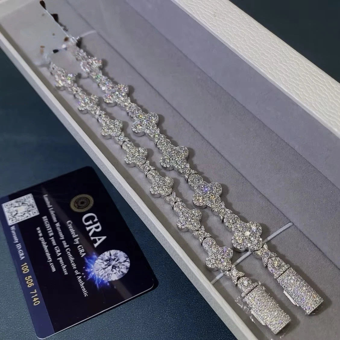 Cluster Bracelet Moissanite S925 + Rhodium