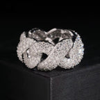 Cuban Link Ring, Moissanite, 925 Silver | FAZE Jewelry