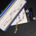 Safety Pin Link Bracelet – Moissanite & 925 Silver
