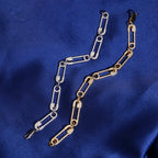 Safety Pin Link Bracelet – Moissanite & 925 Silver