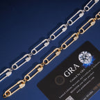 Safety Pin Link Bracelet – Moissanite & 925 Silver
