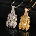 Solid Back Polished Jesus Pendant — Moissanite, 925 Silver