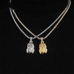 Solid Back Polished Jesus Pendant — Moissanite, 925 Silver