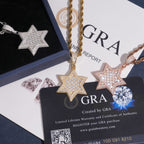 Solid Baguette Star of David Pendant — Moissanite, 925 Silver