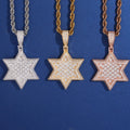 Solid Baguette Star of David Pendant — Moissanite, 925 Silver