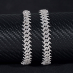 Spiked Prong Cuban Link Bracelet – Moissanite & 925 Silver