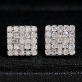Square Prong Stud Earrings — Moissanite, 925 Silver