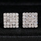 Square Prong Stud Earrings — Moissanite, 925 Silver