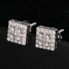 Square Prong Stud Earrings — Moissanite, 925 Silver