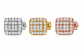 Square Pavé Earrings — Moissanite, 925 Silver