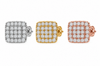 Square Pavé Earrings — Moissanite, 925 Silver