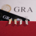 Staggered Baguette Stud Earrings Screw Back — Moissanite, 925 Silver