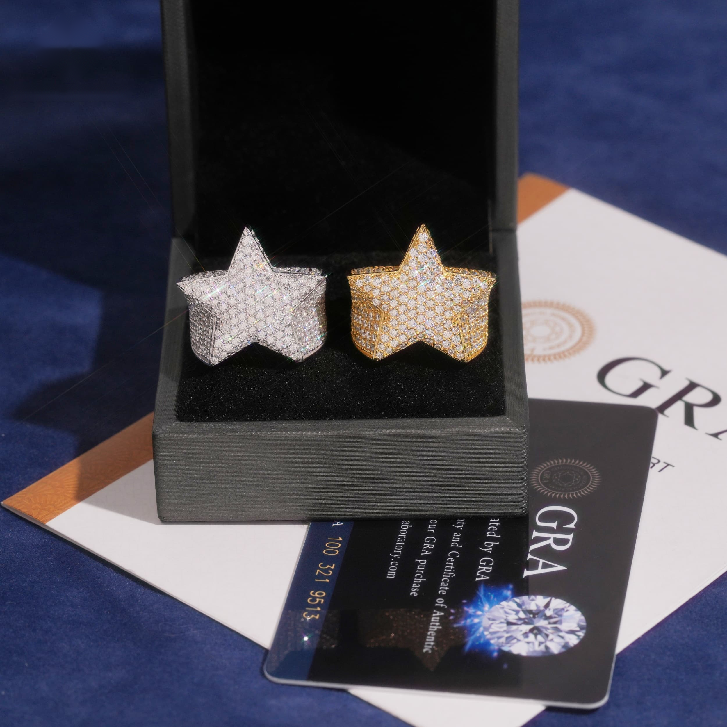 3D Star Ring — Moissanite, 925 Silver